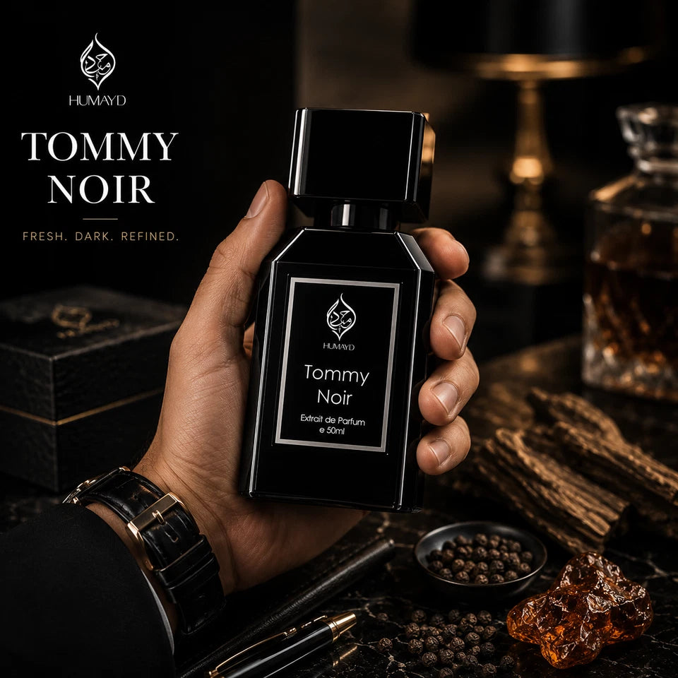 Tommy Noir Mens Perfume Woody Spicy Leather Niche Extrait de Parfum Humayd 50ml