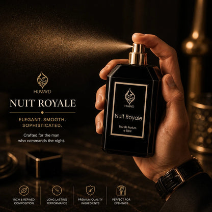 Nuit Royale Eau De Parfum Men's Oud Perfume Woody Arabian Niche by Humayd 50ml
