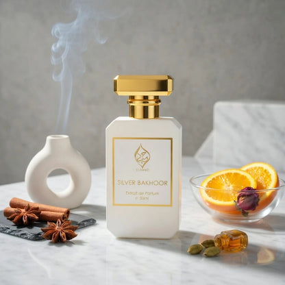 Silver Bakhoor Extrait de Parfum Niche Arabian Perfume Floral Spicy Unisex 50ml