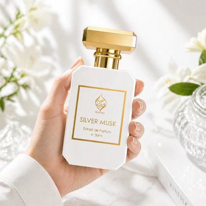 Silver Musk Extrait de Parfum Unisex Floral Citrus Musk Perfume by Humayd 50ml
