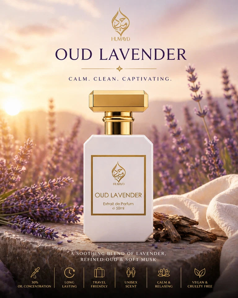 Oud Lavender Extrait de Parfum Spicy Aromatic Oud Unisex Perfume by Humayd 50ml