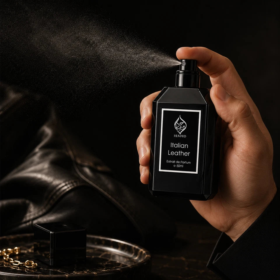 Italian Leather Tobacco Leather Mens Fragrance Extrait de Parfum Humayd 50ml