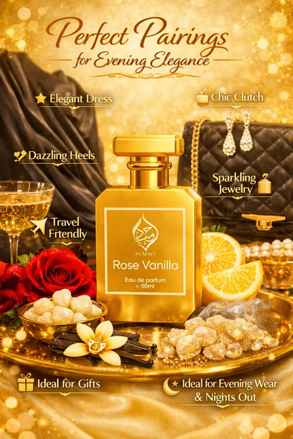 Rose Vanilla Perfume Gourmand Rose Floral Vanilla Long Lasting EDP Unisex 50ml