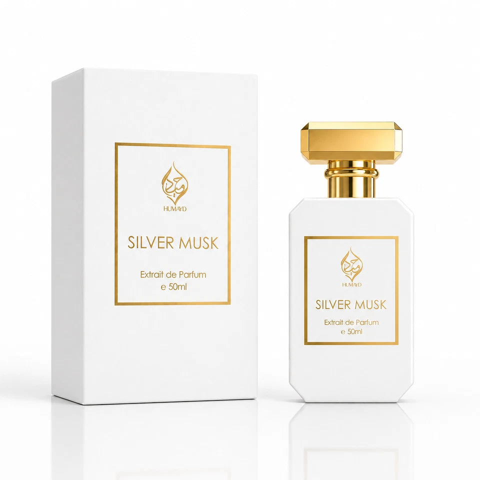 Silver Musk Extrait de Parfum Unisex Floral Citrus Musk Perfume by Humayd 50ml