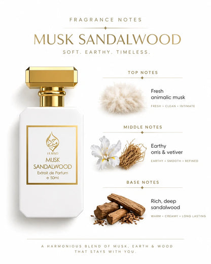 Musk Sandalwood Extrait de Parfum Woody Musk Perfume Unisex Long Lasting 50ml