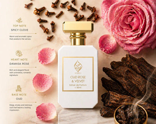 Oud Rose Velvet Floral Oud Womens Perfume Premium Extrait de Parfum Humayd 50ml